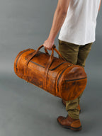 Leather Gym Travel Bag, Round