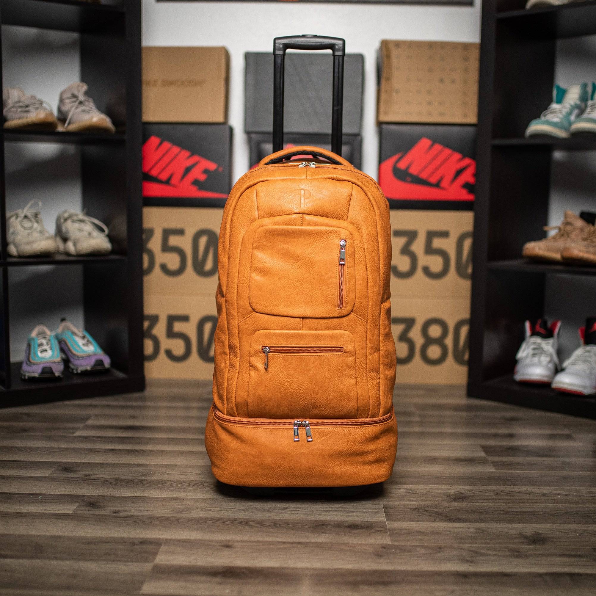 Brown Leather Carry-On Patented Roller Bag (Only 150 Made)
