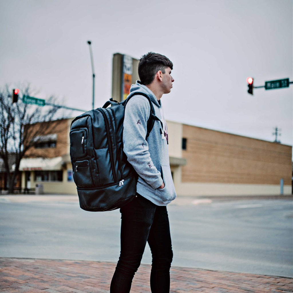 Black Leather Patented Carry On Backpack (Only 300 Made)