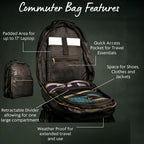 Black Leather Commuter Bag