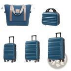 Inky Blue 12 Piece Abs Hardshell Luggage Set with Spinner Wheels