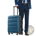 Inky Blue 12 Piece Abs Hardshell Luggage Set with Spinner Wheels