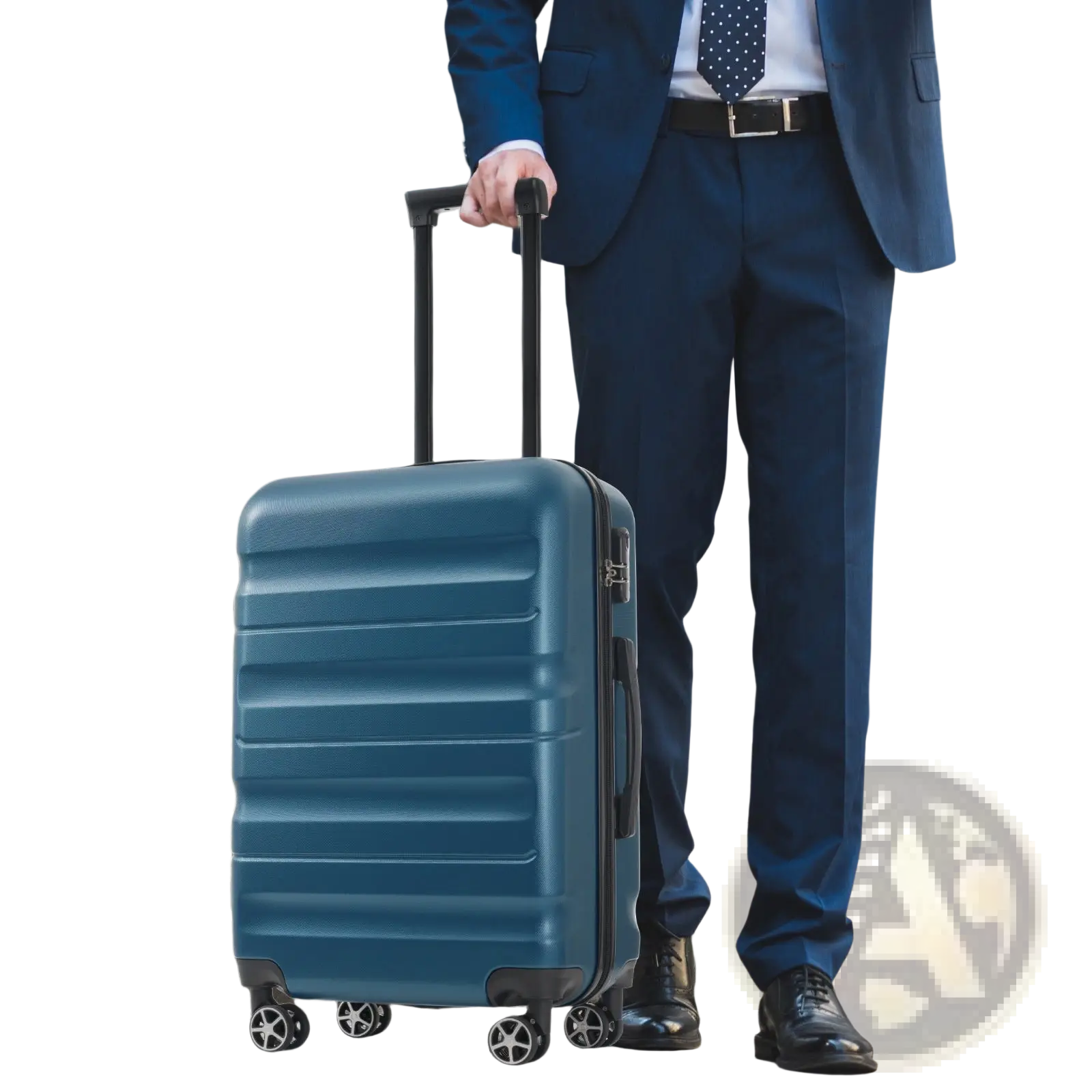 Inky Blue 12 Piece Abs Hardshell Luggage Set with Spinner Wheels