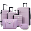 Lavender 6 Piece Hardshell Luggage Set with Spinner Wheels