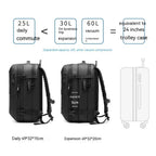 Men's Vacuum Compression 60l Expandable Travel Backpack